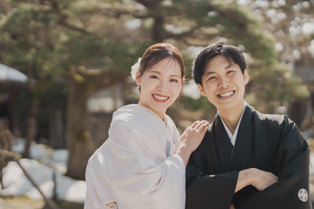 和装前撮り — 笑う前撮りカップル
